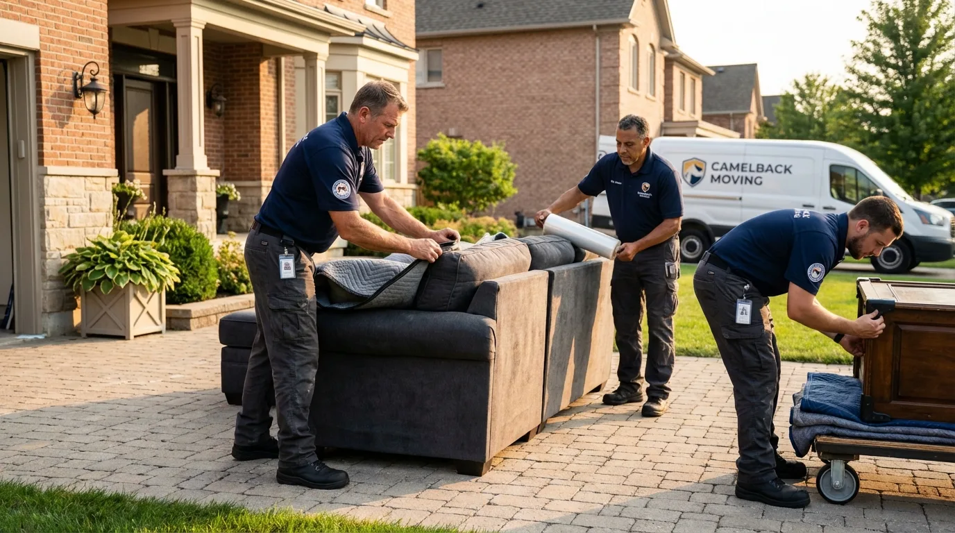 Large estate moving crew wrapping furniture in Sea Isle City, NJ