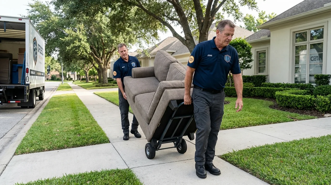 Local residential moving crew loading furniture in Sea Isle City, NJ